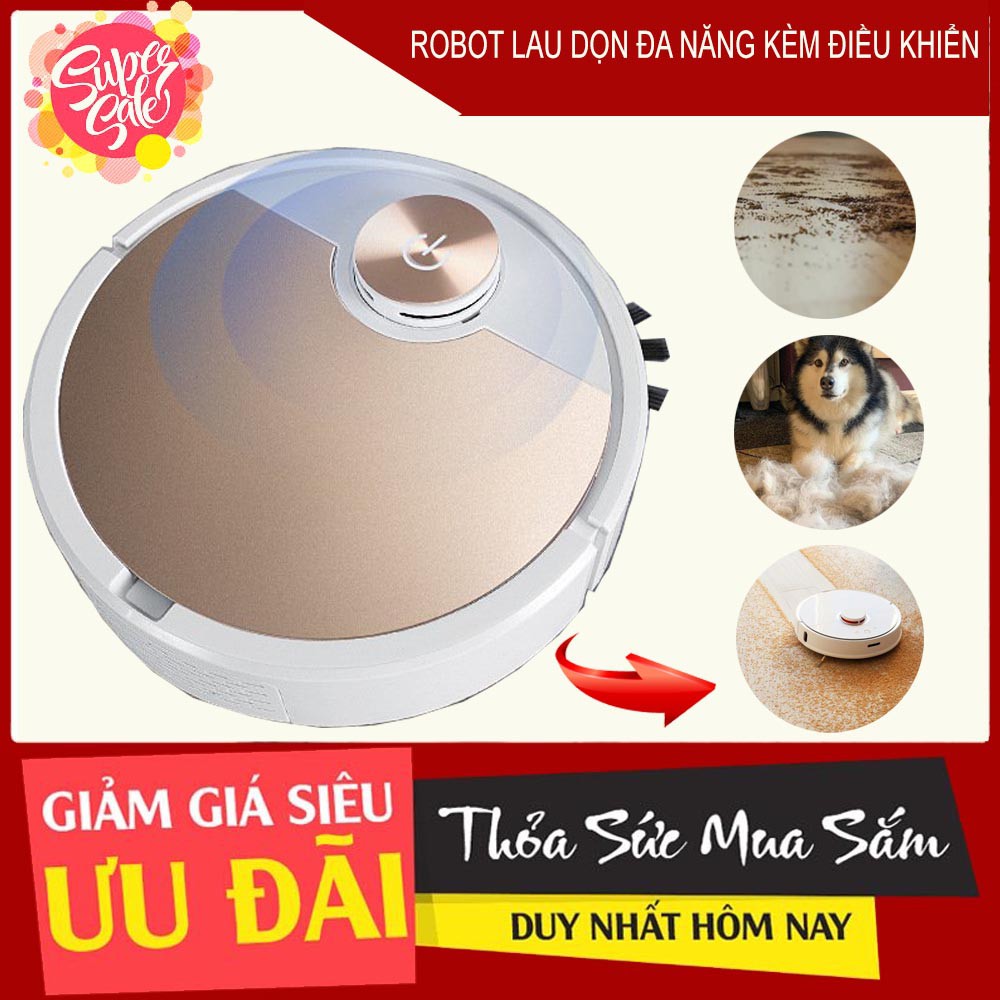 (SIÊU SALE) Robot Hút Bụi, Robot Hút Bụi Lau Nhà, Robot Thông Minh, công suất cực lớn, 3 in 1, Bảo Hành Dài Hạn! ES06