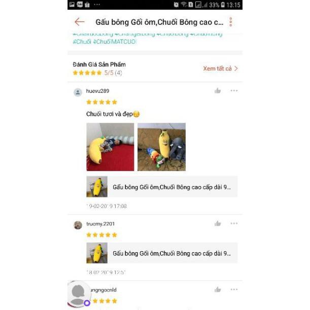 Gấu bông Gối ôm,Chuối Bông cao cấp dài 90cm