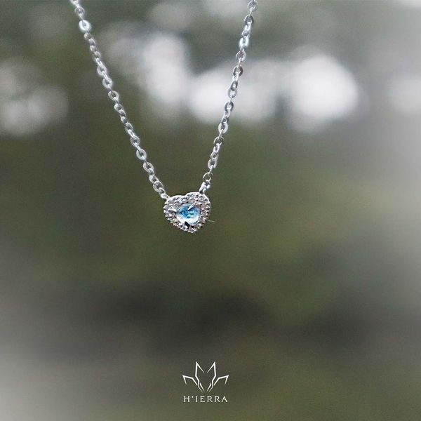 Dây chuyền bạc nữ H'ierra Heart Chain đính đá Moonstone/ Labradorite/ Garnet / Amethyst / Topaz