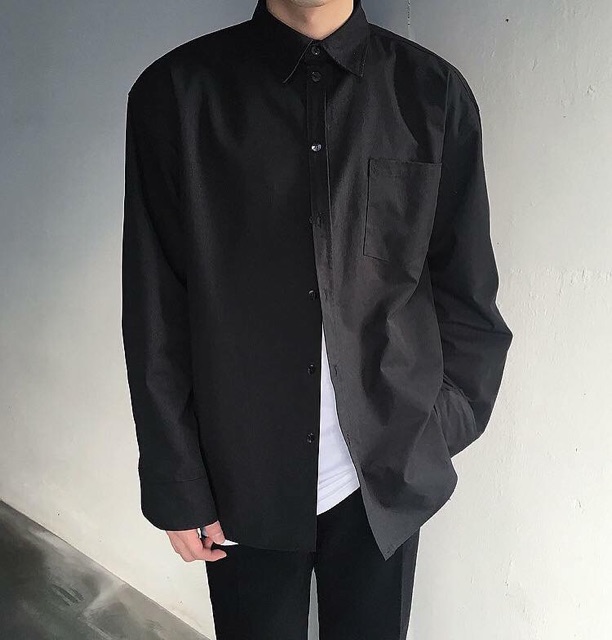 Áo sơ mi trơn unisex HOMIES không túi