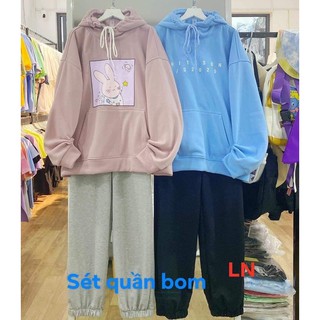 [Sói Xám] [Free ship 50k] ❤️❤️❤️- Sét áo hoodie 3D và quần bom LN11 -Vải xịn