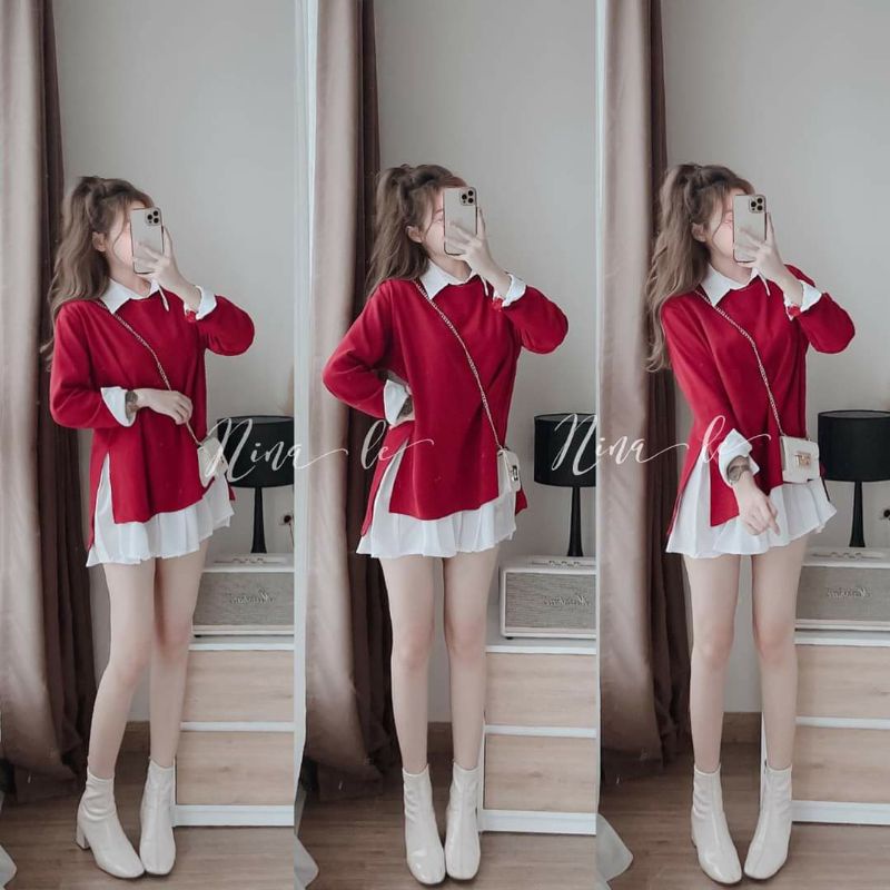 SET 3 MÓN SƠ MI, ÁO GILE NỈ ĐỎ VÀ QUẦN ĐÙI