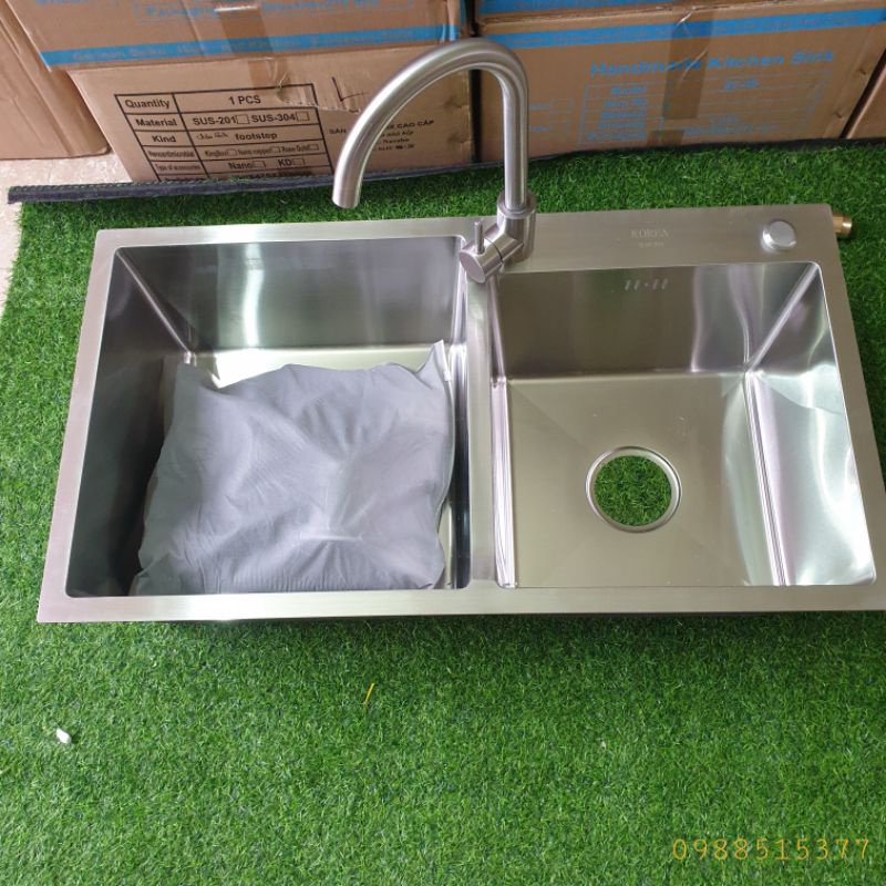 Combo Chậu+ vòi rửa bát sus 304 Korea.0