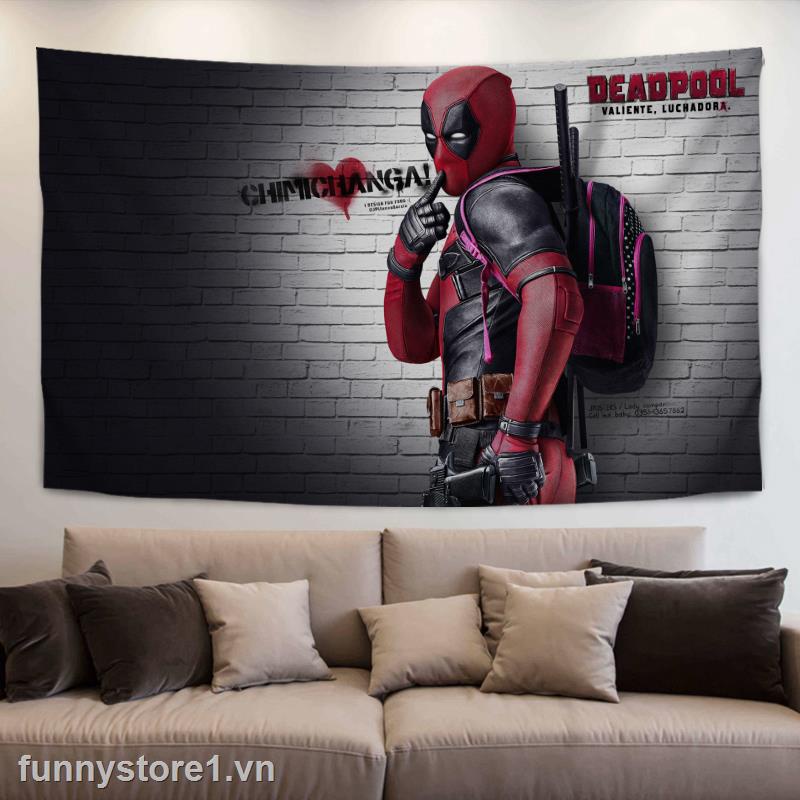 Cartoon Animation Deadpool Marvel Movie Poster Large Background Cloth Home Dormitory Studio Wall Cloth Custom Tapestry