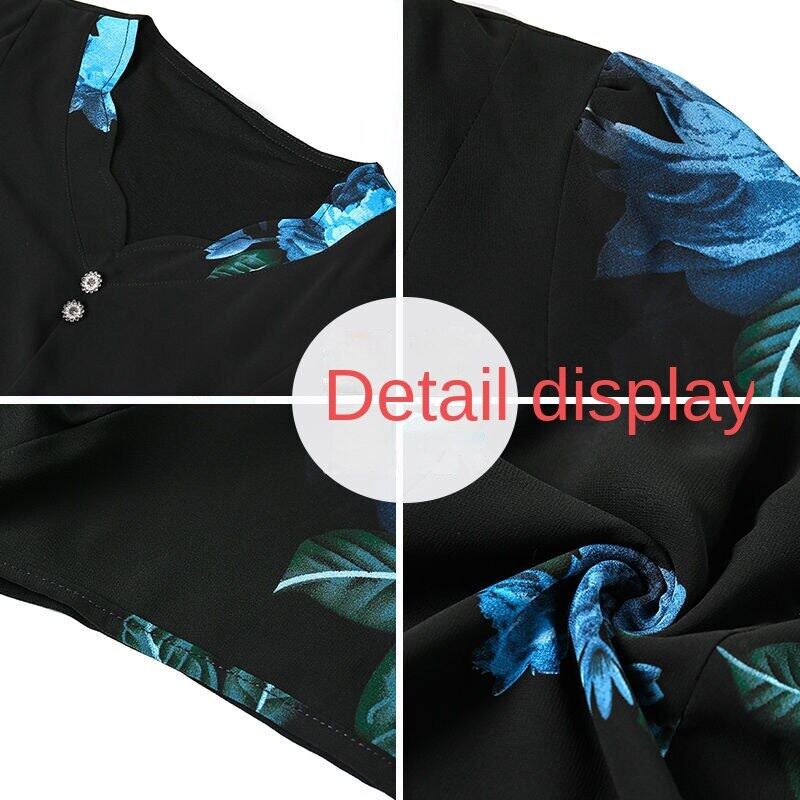 Đầm chiffon Thiết Kế Mới Thời Trang Mùa Hè Theo Phong Cách Phương Tây Cho Phụ Nữ Trung Niên