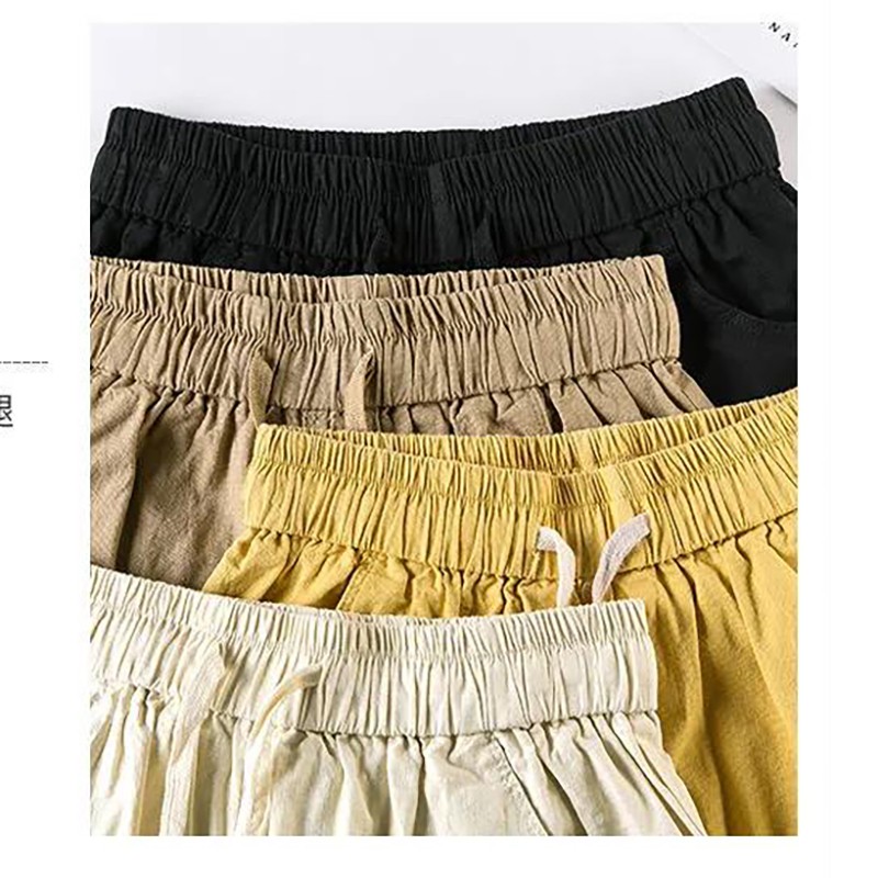 Quần Short Thể Thao Lưng Cao Dáng Rộng Plus Size Chất Liệu Cotton Lanh Cho Nữ | BigBuy360 - bigbuy360.vn