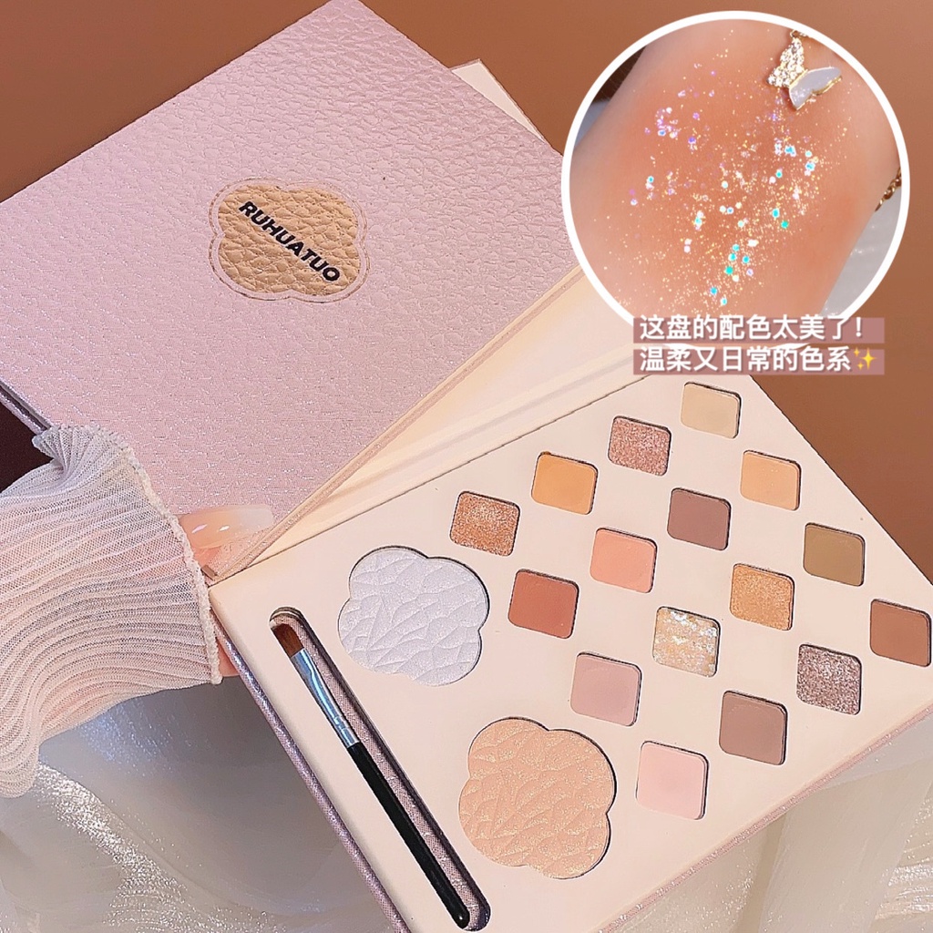 Bảng phấn mắt Ruhuatuo, phấn mắt nội địa trung 40 ô makeup tông cam hồng đất C38 - Sammi beauty