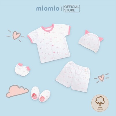 Set 5 Món Đồ Mùa Hè, Cộc Tay Cài Giữa Sơ Sinh MIOMIO - Cho Bé Trai, Bé Gái (Từ 0-3M), Vải Cotton