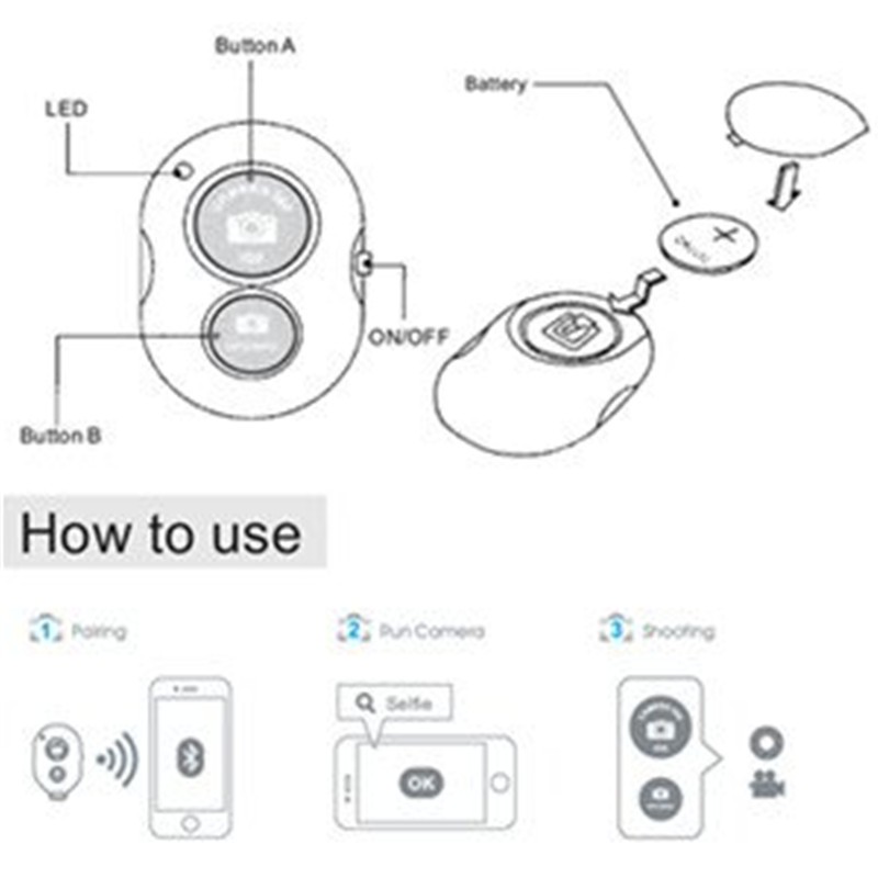 Nút Điều Khiển Chụp Ảnh Từ Xa Kết Nối Bluetooth Cho IPhone