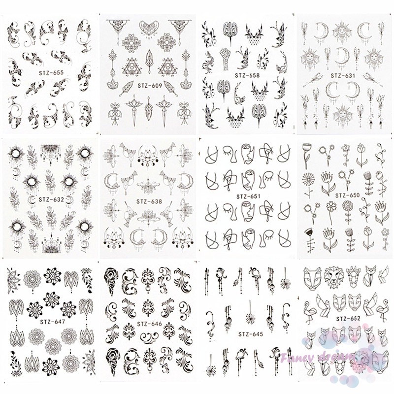 Set 40 miếng dán trang trí móng tay nghệ thuật