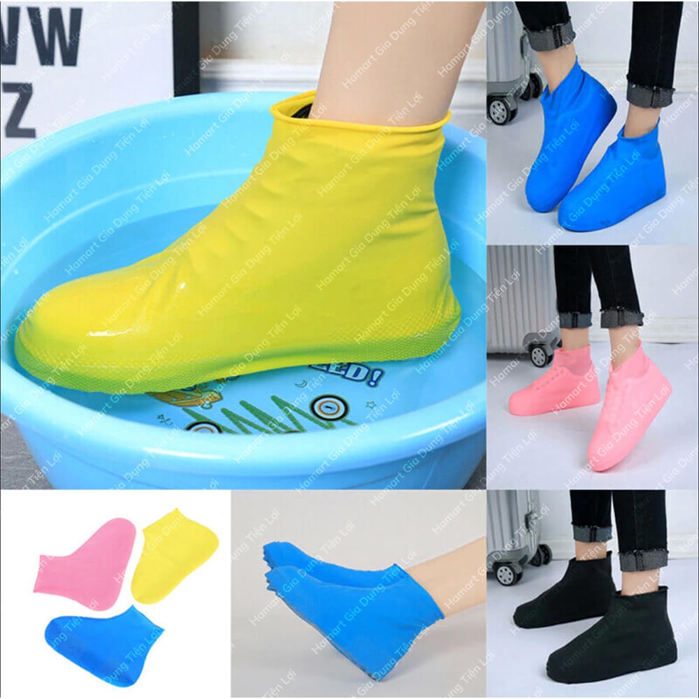 Bao Giày Đi Mưa Silicone Bọc Giày Chống Thấm Nước Nam Nữ Chống Trượt Bền Chắc Tiện Lợi