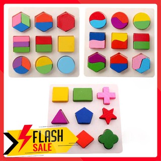 Đồ chơi Câu đố gỗ giáo dục thông minh sớm cho trẻ - Câu đố hình học kỹ thuật số bằng gỗ an toàn cho bé DCTE_007