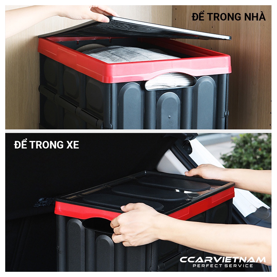 Thùng đựng đồ ô tô gấp gọn để cốp sau dung tích 30L Và 56L kèm túi lót chống nước
