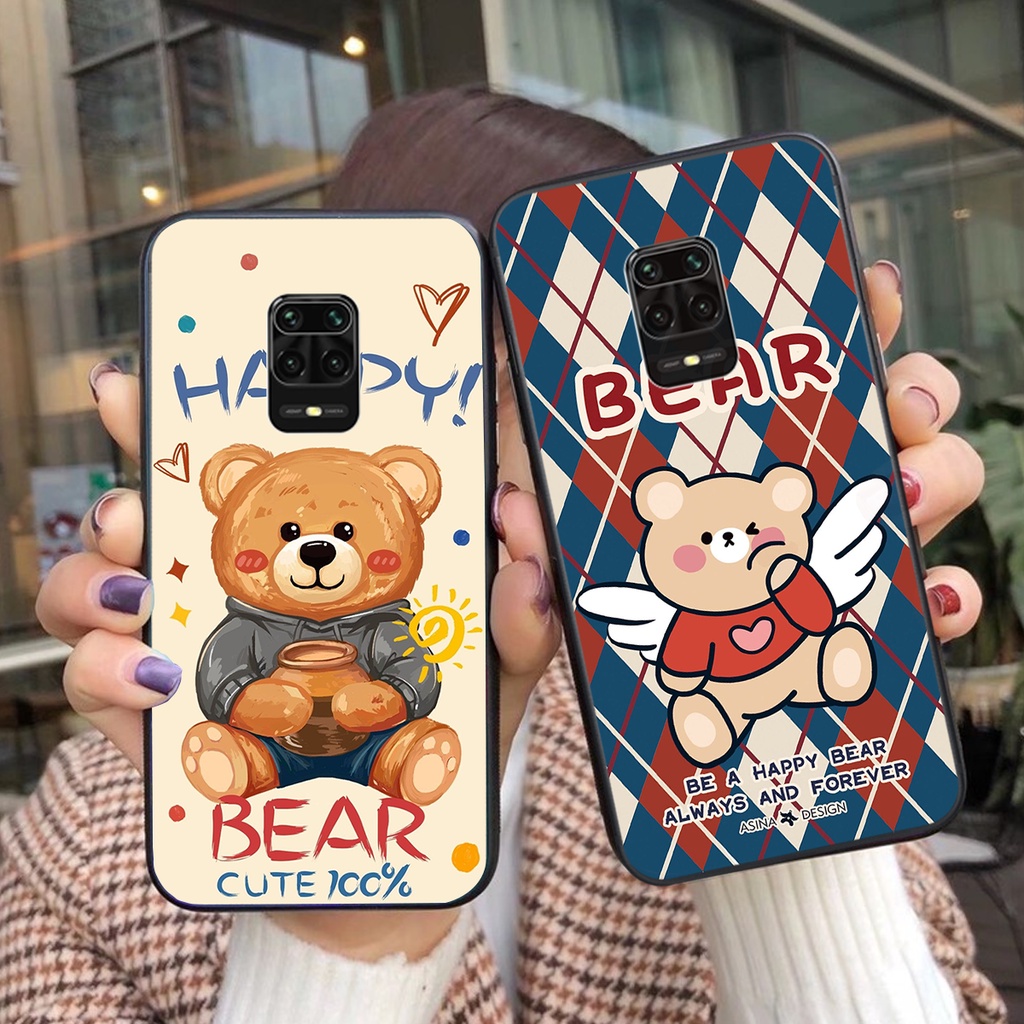 Ốp lưng Xiaomi Redmi Note 9 / Redmi Note 9s / Note 9 Pro in hình cute, chú gấu tinh nghịch siêu chất siêu rẻ