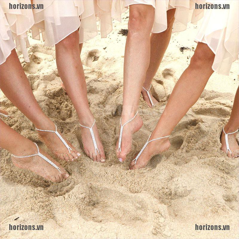 ZA 1PC Barefoot Beach Sandals Bridal Wedding Rhinestone Anklet Foot Chain Jewelry FA | BigBuy360 - bigbuy360.vn