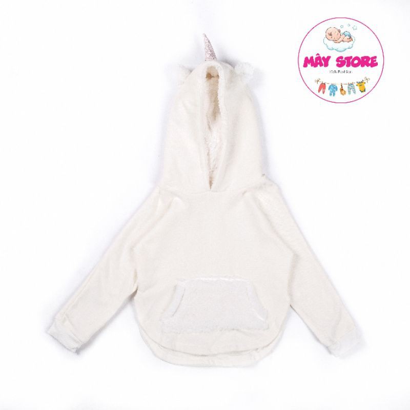 (HÀNG CHÍNH HÃNG) Áo Hoodie bé gái chất liệu da cá lót lông từ 3M đến 12T