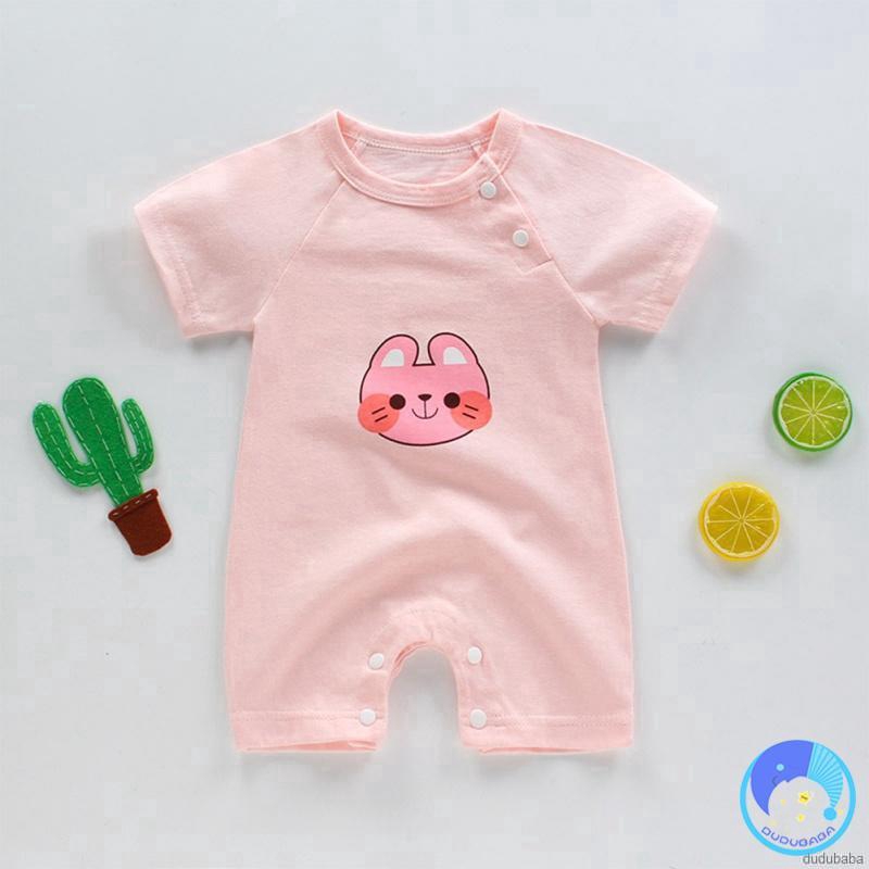 Áo Liền Quần Tã In Hình Hoạt Hình Dễ Thương Cho Bé Gái