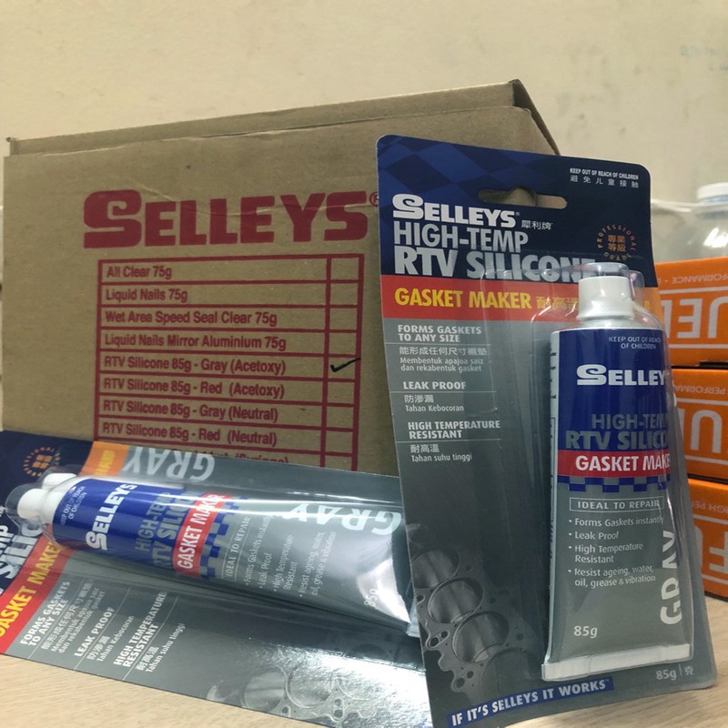 KEO DÁN GIOĂNG CHỊU NHIỆT ĐỘ CAO SELLEYS - RTV Silicone 85g