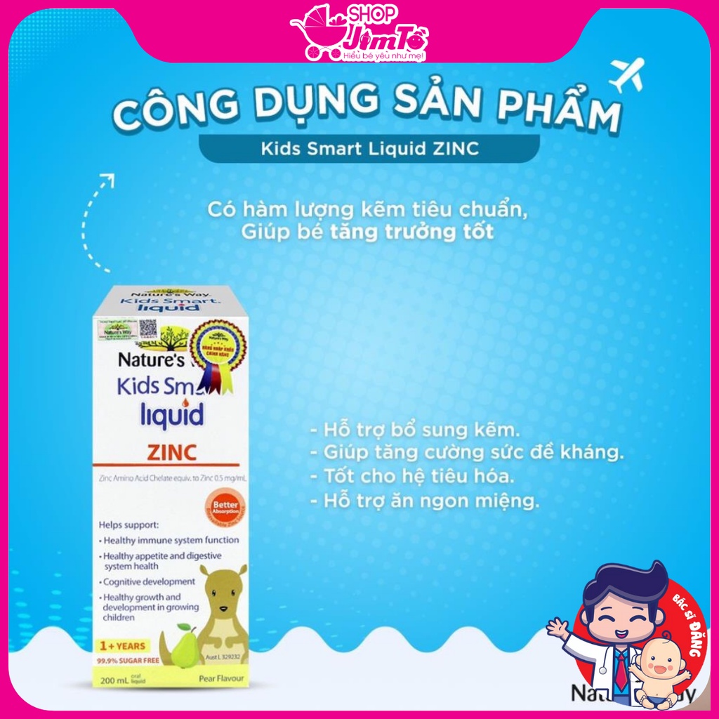 Kẽm ZinC Nature's Way Bổ Sung Kẽm Tăng Sức Đề Kháng Cho Bé Lọ 200ml