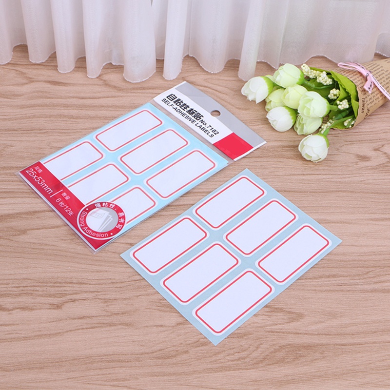 Set 12 tờ giấy in nhãn tag có keo dán tự dính dán chai lọ phòng thí nghiệm/văn phòng