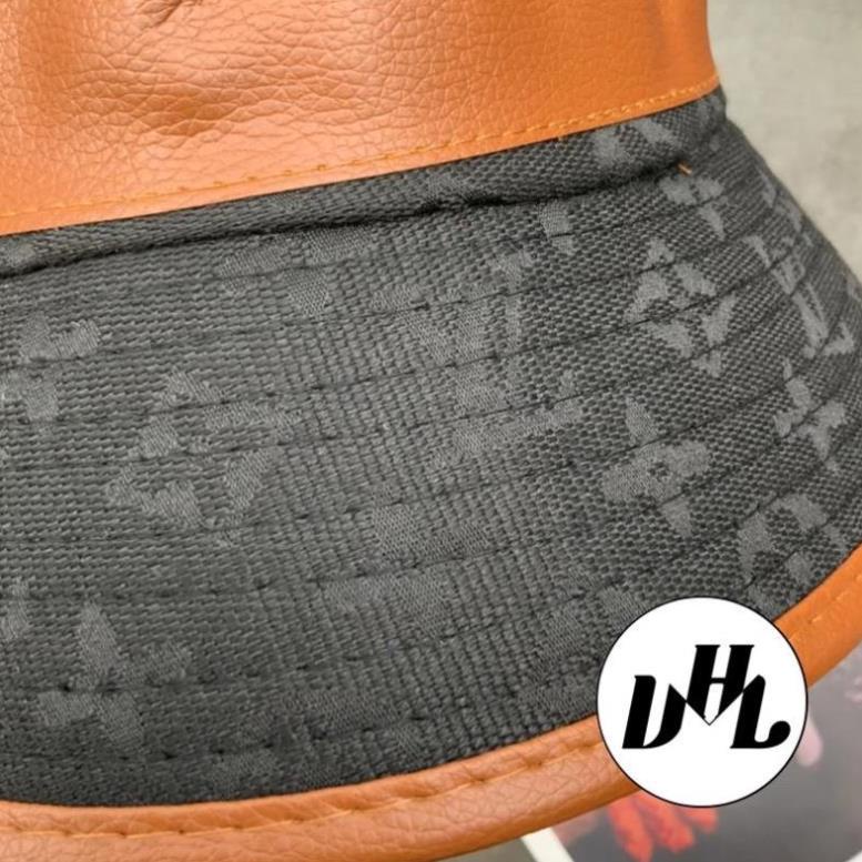 Mũ Bucket Cụp Viền Da Mạc Tròn VL Cao Cấp Thời Trang Unisex Nam Nữ