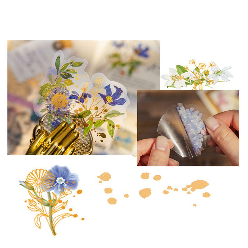 Nhãn Dán PET Họa Tiết Hoa Nhiều Màu Sắc Trang Trí Sổ Tay / Nhật Ký DIY