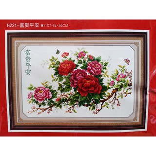 Tranh chữ thập mẫu đơn