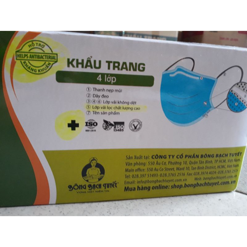 Khẩu trang MERIDAY 4 lớp màu xanh | BigBuy360 - bigbuy360.vn