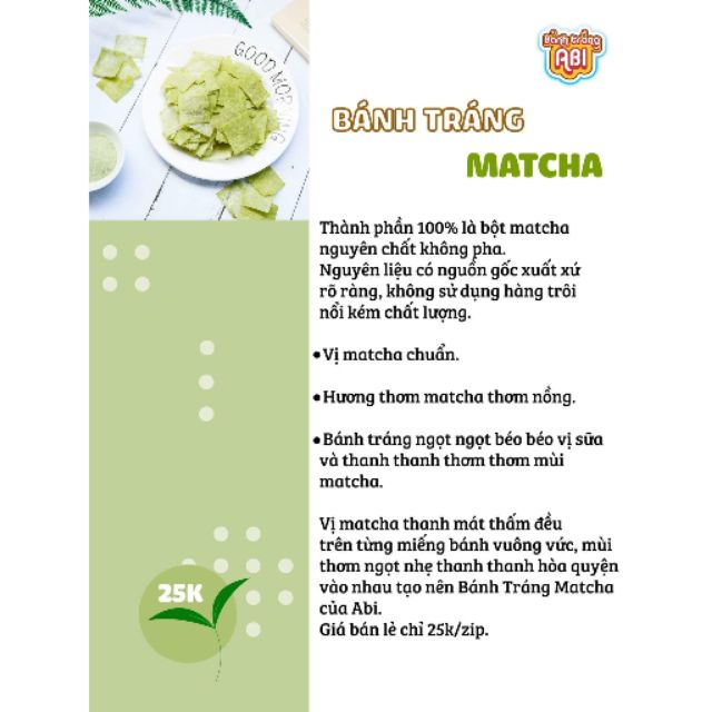 Bánh tráng Matcha Abi