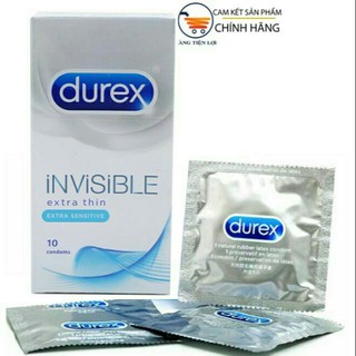 BAO CAO SU Durex Invisible Extra Thin, Extra Sensitive hộp 10 cái