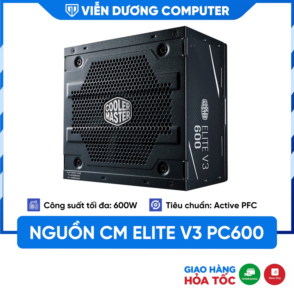 Nguồn máy tính Cooler Master Elite V3 230V PC600 600W bảo hành 30 tháng Viễn Dương Computer