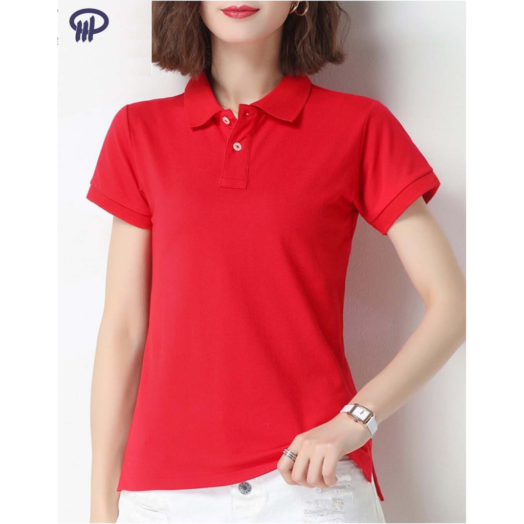 Phúc An - Áo thun Polo trơn nữ có cổ 4054 có size lớn (big size)