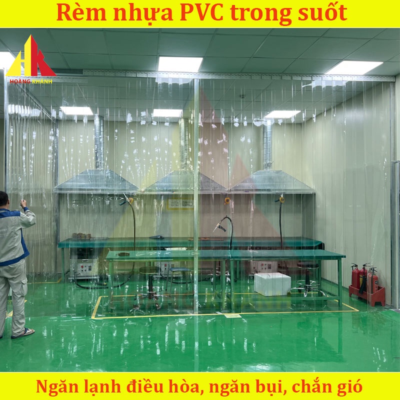 Rèm nhựa PVC ngăn lạnh điều hòa HOANGKHANH  Rèm ngăn lạnh giá rẻ - Màn nhựa PVC