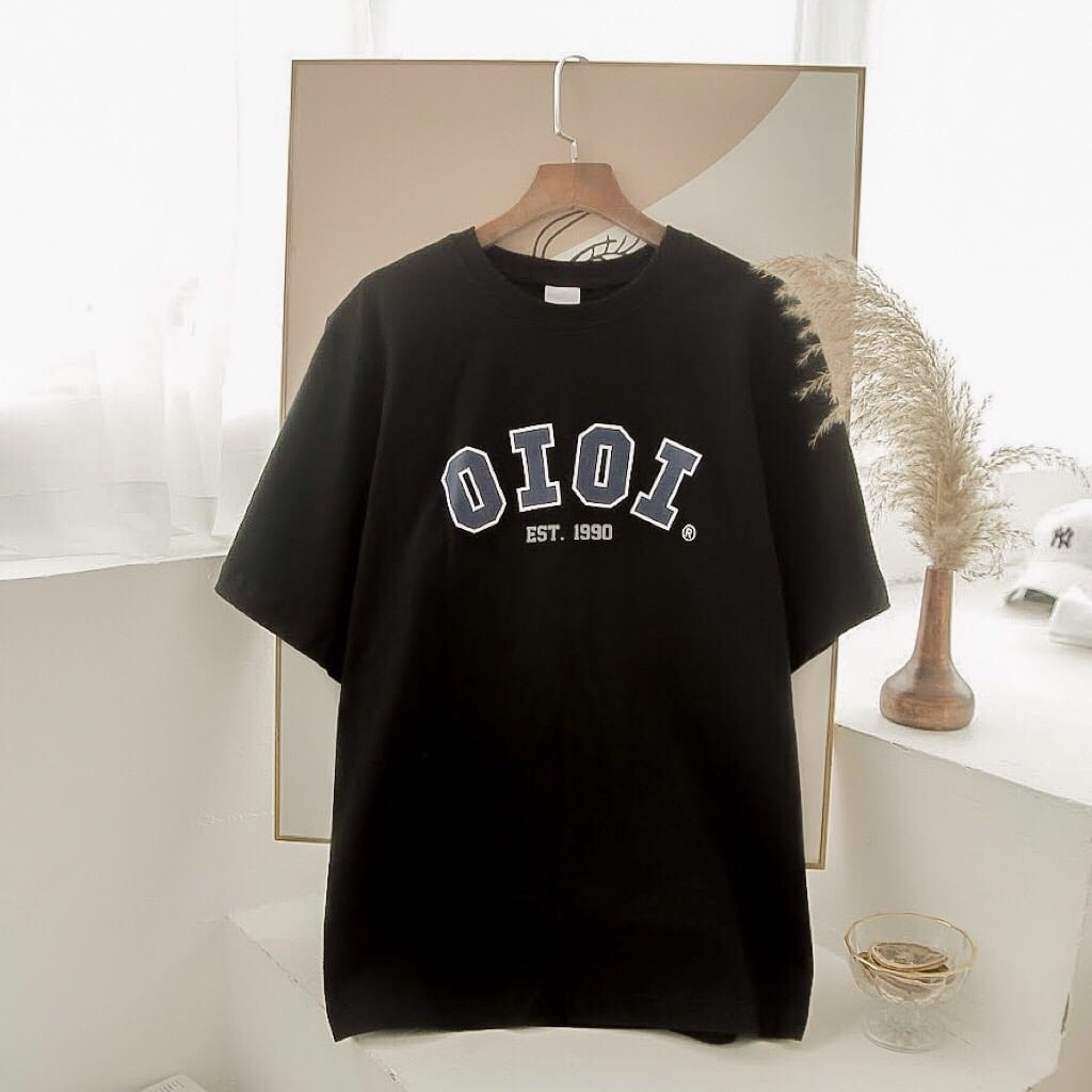 Áo thun Unisex nam nữ OIOI, áo cotton tay lỡ oversize form rộng - TATO FASHION