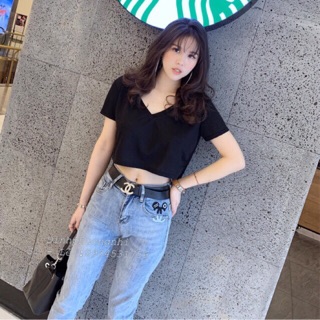 🌺 Áo cổ V Croptop SIÊU XINH 🌺
