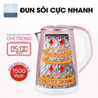 Ấm siêu tốc thủy tinh Jiplai Thái Lan 1.8L Thiết Kế Hiện Đại Trong Suốt có đèn LED,1 đổi 1 trong vòng 7 ngày,BH 12 tháng