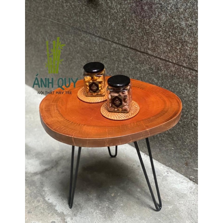 Bàn thớt gỗ - Bàn tròn mây - Decor trang trí nhà cửa, sân vườn, quán cafe, uống trà - Mây tre Ánh Quy