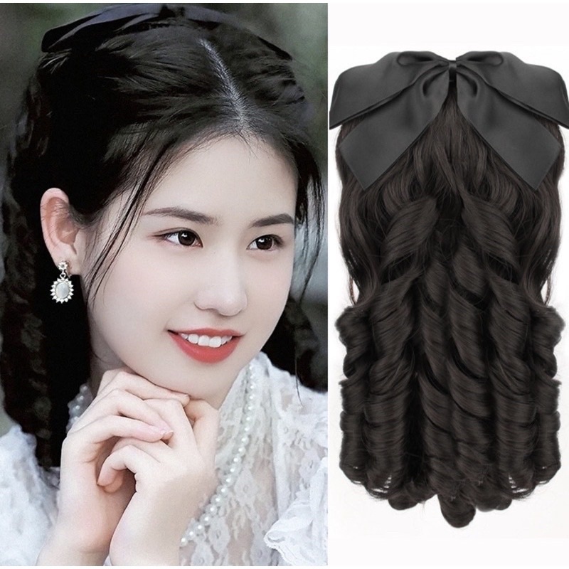 Tóc giả kẹp búi có  cài  chắc chắn trung niên  🎀kèm hình thật 🎀❇️freeship ❇️
