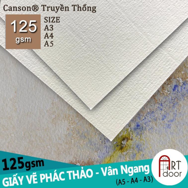 [ARTDOOR] Giấy vẽ chì Canson TRUYỀN THỐNG 125gsm (Vân Ngang, Mỏng)