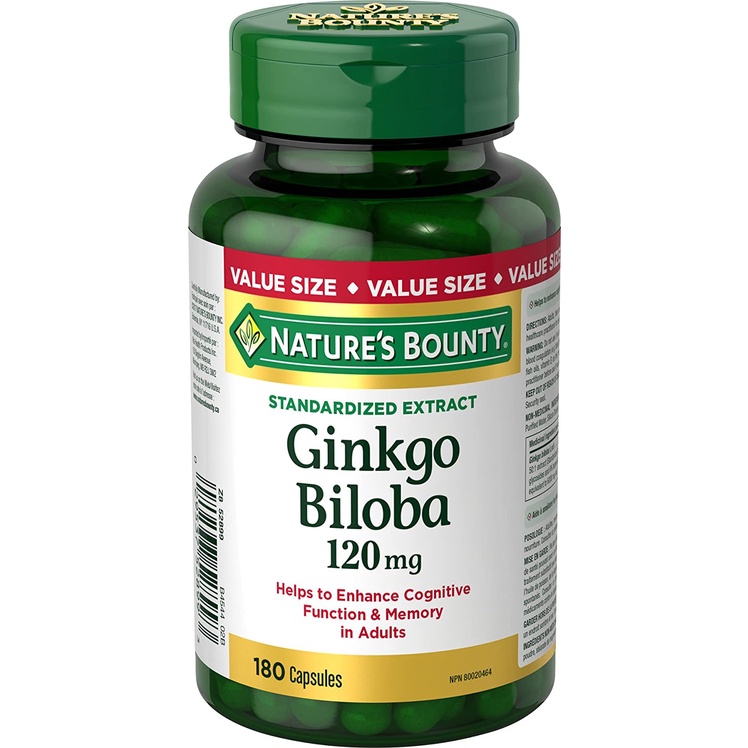 Hoạt Huyết Dưỡng Não, Bổ Não, Tăng Trí Nhớ Ginkgo Biloba 120mg Nature's Bounty 180 viên