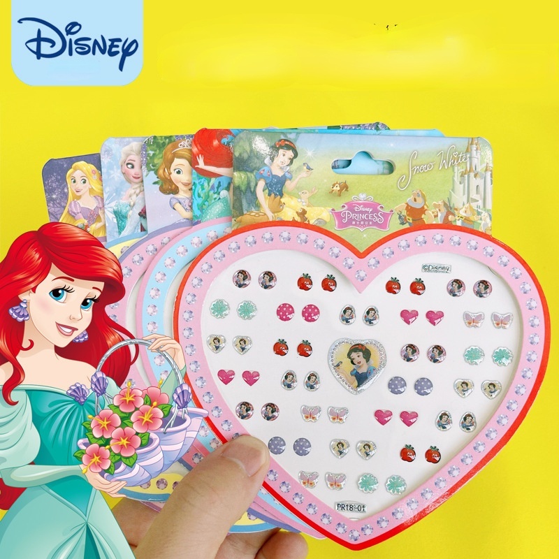 Miếng dán hình xăm chủ đề công chúa/nhân vật hoạt hình Disney dành cho bé hiệu ứng pha lê