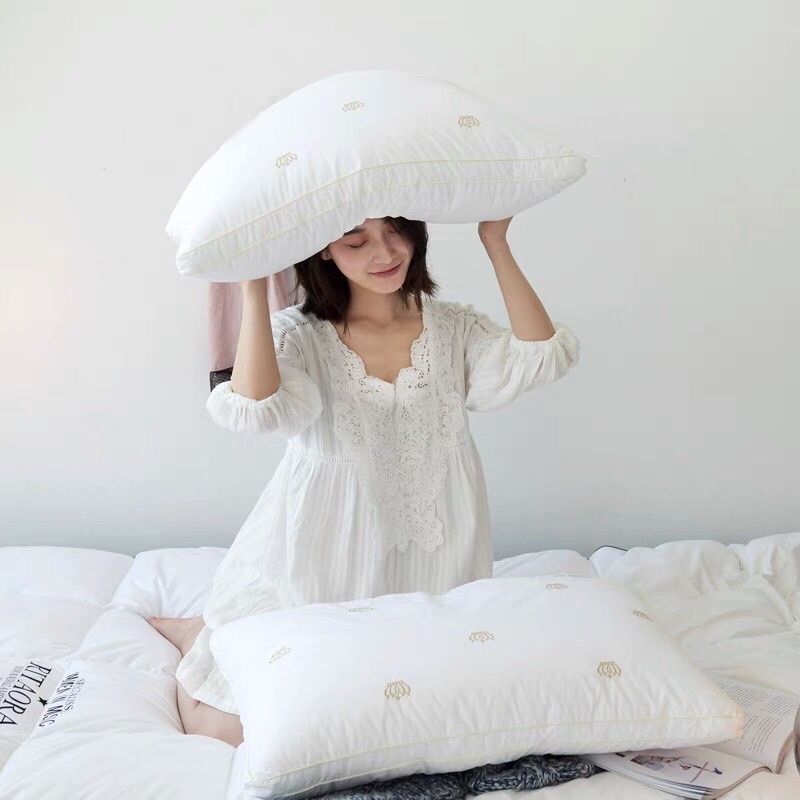 Ruột gối Vương miện Cotton lụa mát lạnh cao cấp nhập khẩu size 50-70cm