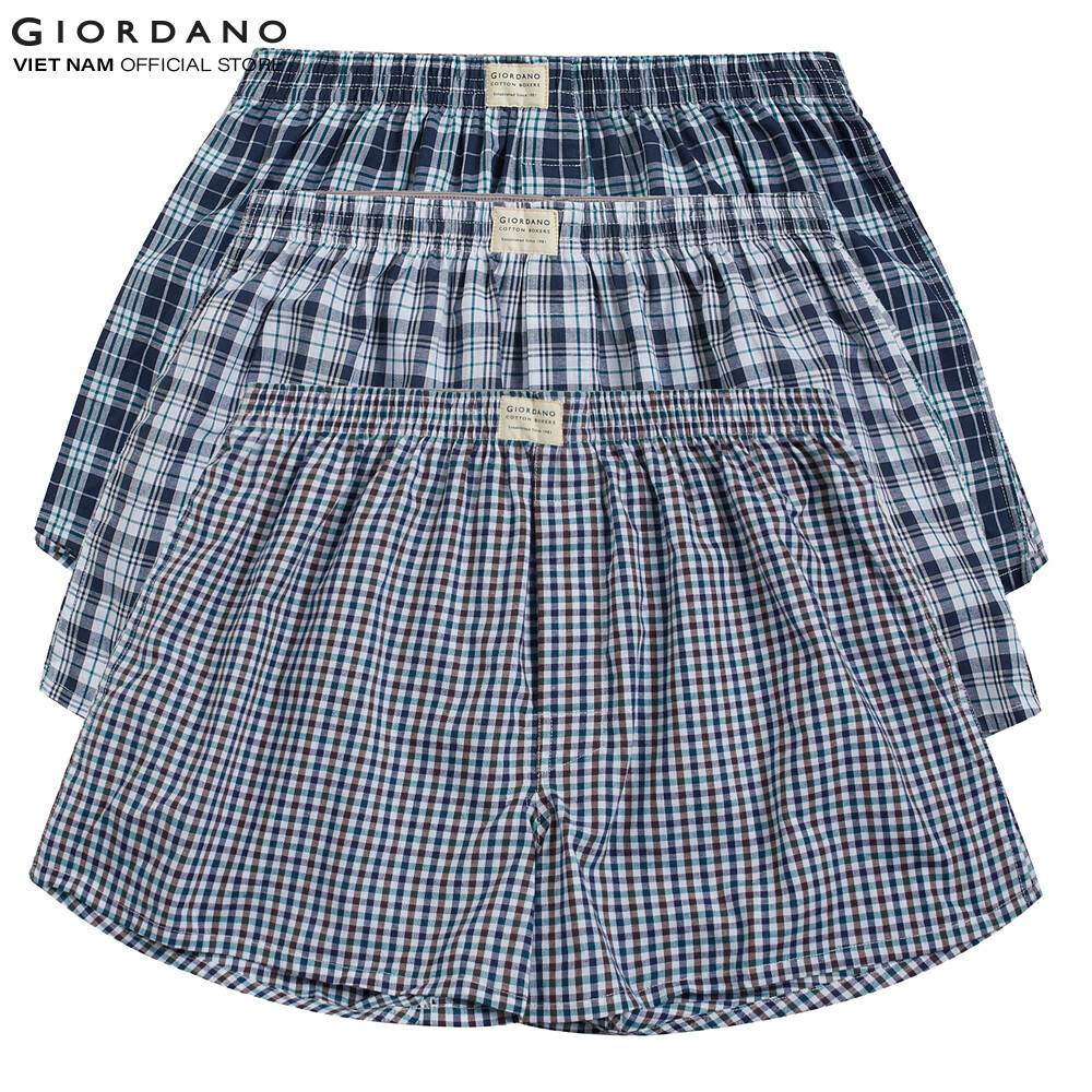 Bộ 3 Quần Lót Ngủ Nam Giordano Men's Cotton Boxers 01179139