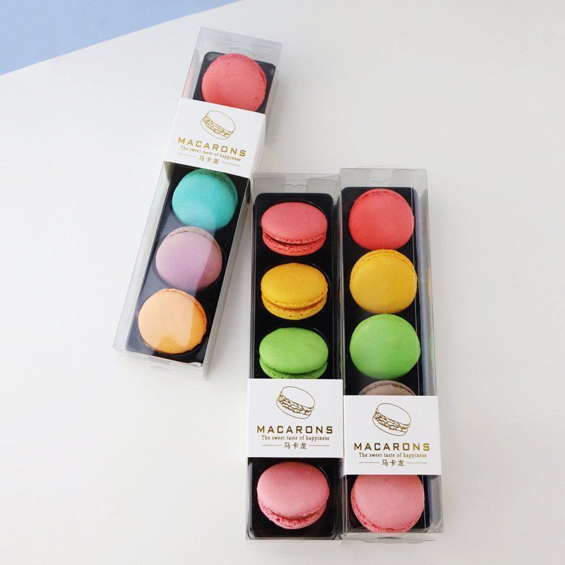 Hộp đựng macaron nắp mica trong