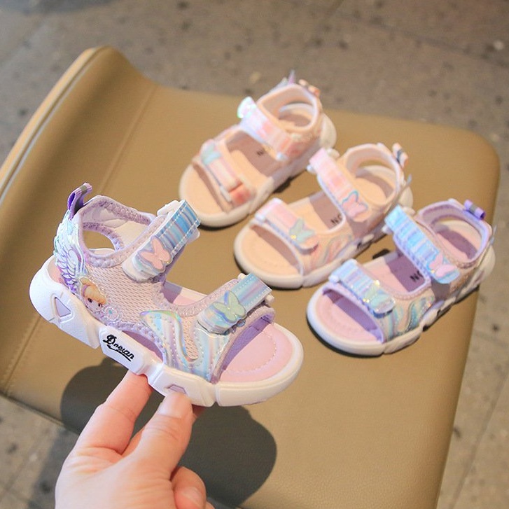 MỚI 2022_Sandal họa tiết hình thiên thần có cánh cho bé gái xinh xắn size từ 2 đến 7 tuổi