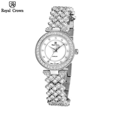 Đồng hồ nữ chính hãng Royal Crown 4617 dây thép đính đá cao cấp, chống nước, đeo tay đẹp, sang chảnh