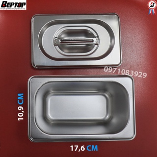 Khay đựng thạch trà sữa, khay topping inox 1/9 sâu 10cm cao cấp đựng thực phẩm