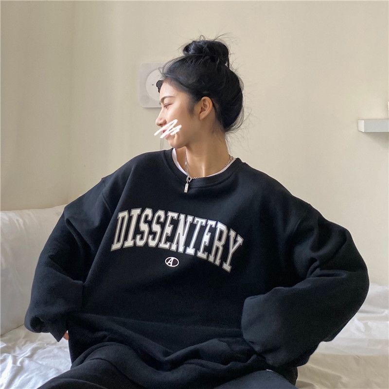 Áo sweater Dáng Rộng Thiết Kế Đơn Giản Dễ Phối Đồ Thời Trang Phong Cách Hàn Quốc Cho Nữ