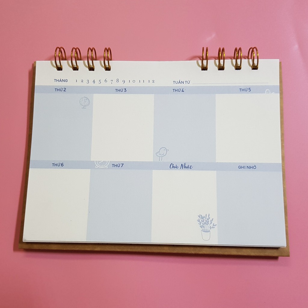 Sổ kế hoạch để bàn Weekly Planner, sổ kế hoạch WIK-LM62- Blueangel