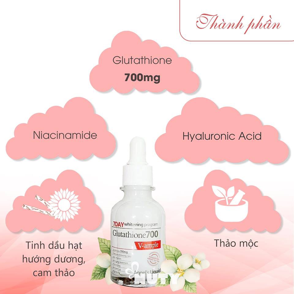 Serum Dưỡng Sáng Da Angel’s Liquid 7day Whitening Program Glutathione 700 V-Ample (30ml)